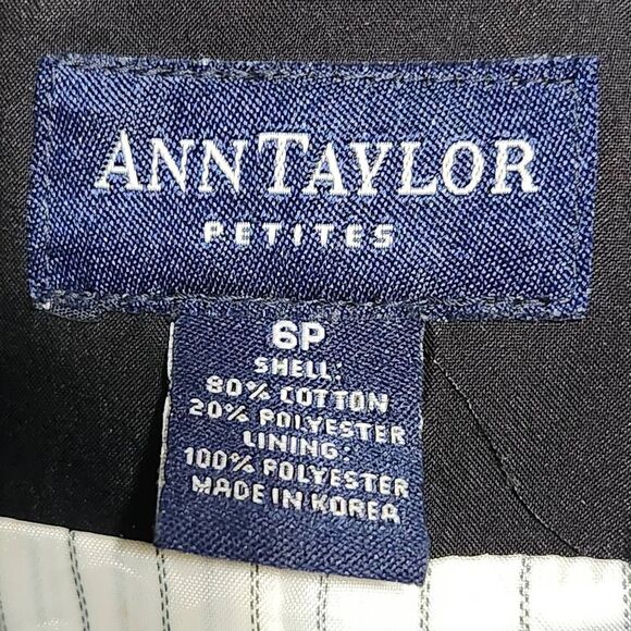 Ann Taylor Petites black trench coat hidden buttons 6P - Picture 7 of 7